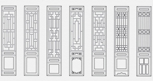 叉河镇常用中式仿古花窗图案隔断设计图